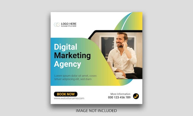 Vector digital marketing social media post template. corporate social media post square banner