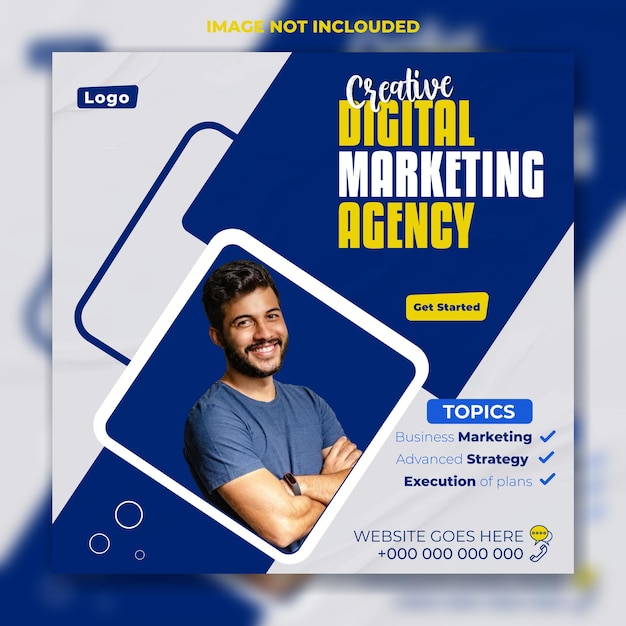 Digital marketing social media post template design