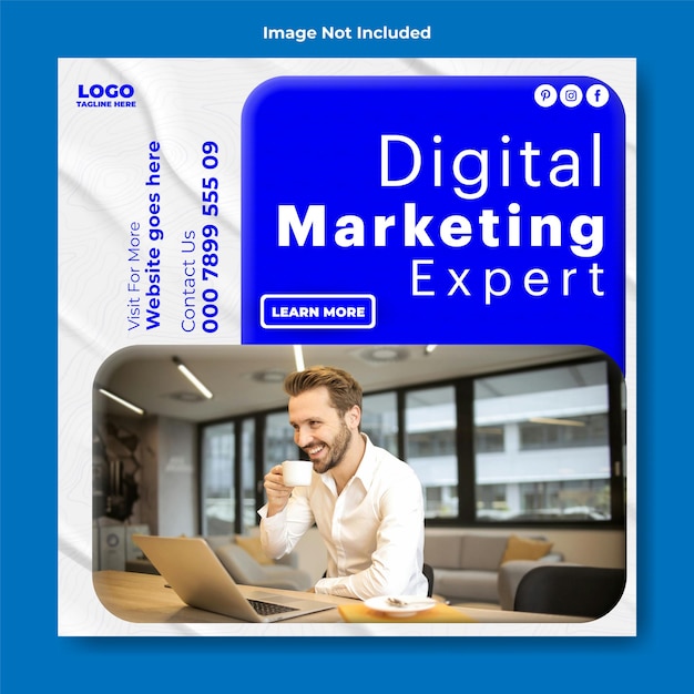 Vector digital marketing social media post template design