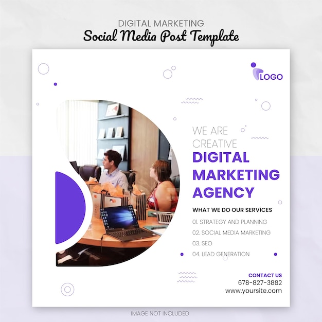 Digital marketing social media post template design