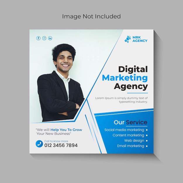 Digital marketing social media post template Premium Vector