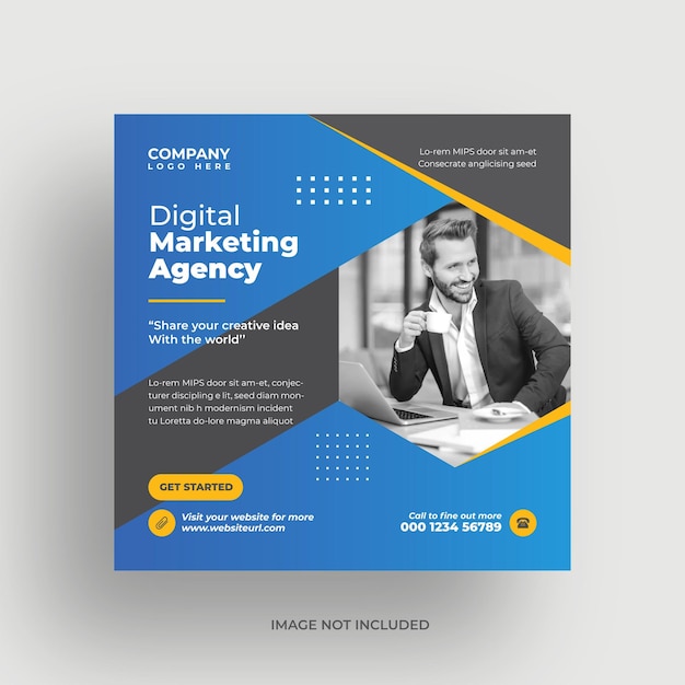 Vector digital marketing social media post template