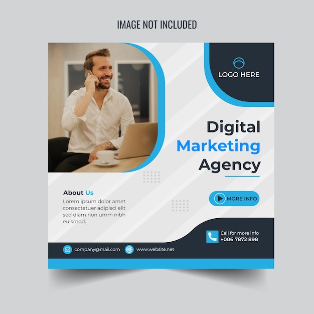 Vector digital marketing social media post template