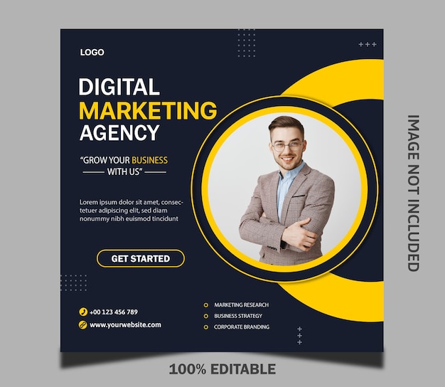 Digital marketing social media post template