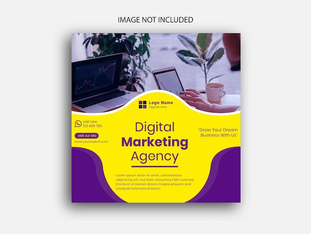 디지털 마케팅 소셜 미디어 게시물 웹 배너 템플릿 및 기업 소셜 미디어 게시물
