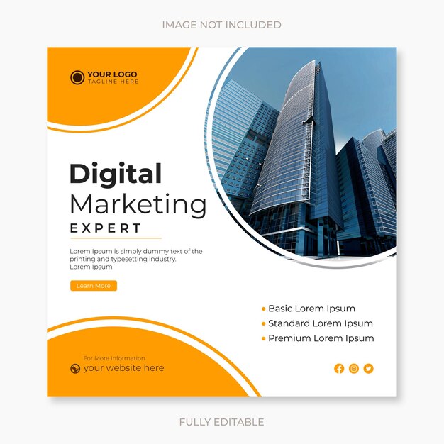 Digital marketing social media post web banner template