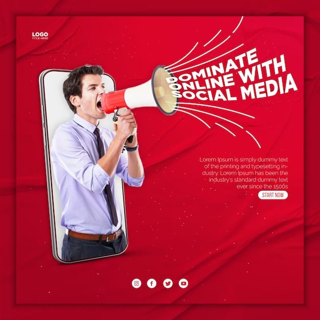 Vector digital marketing social media post