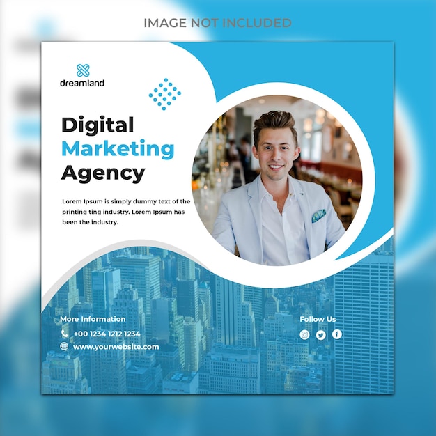 Vettore digital marketing social media post