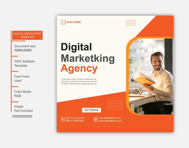 Vector digital marketing social media poster design vector
