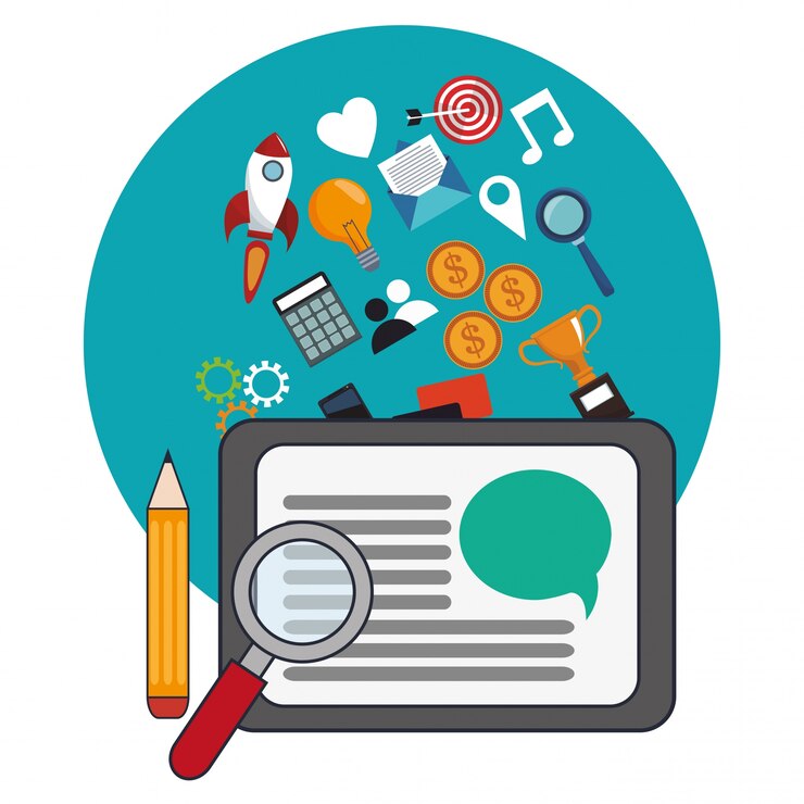 Vector digital marketing social network design 