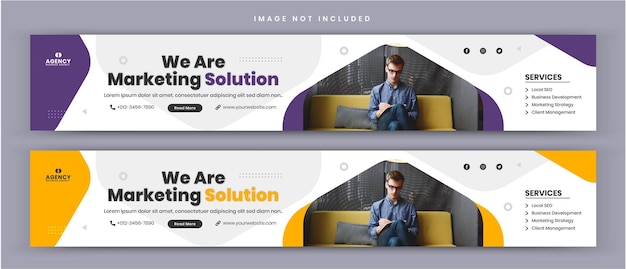 Агентство цифровых маркетинговых решений и корпоративный простой бизнес linkedin profile cover banner