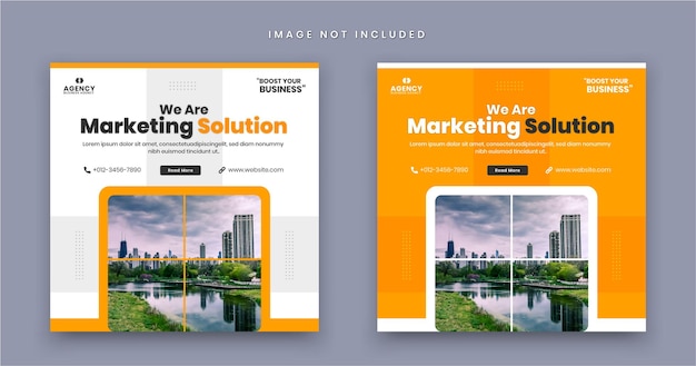 Digital marketing solution agency and corporate business flyer Instagram social media post banner