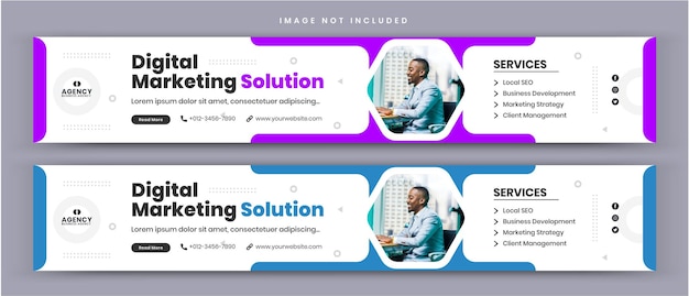 Digital marketing solution agency and corporate business linkedin cover social media post banner