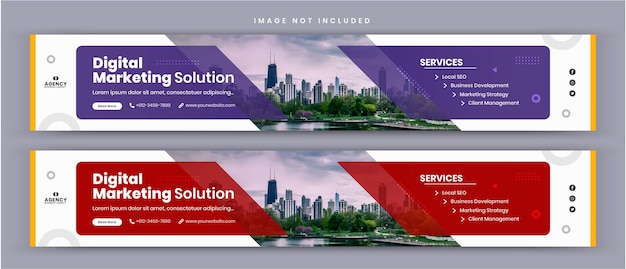 Digital marketing solution agency and corporate simple business linkedin profile cover banner