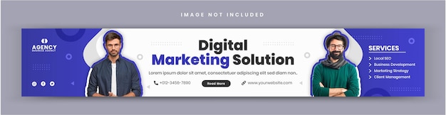 Digital Marketing Solution Agency en Corporate Simple Business LinkedIn Profile Cover Banner