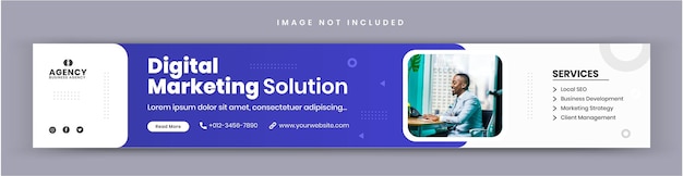 Digital Marketing Solution Agency en Corporate Simple Business LinkedIn Profile Cover Banner