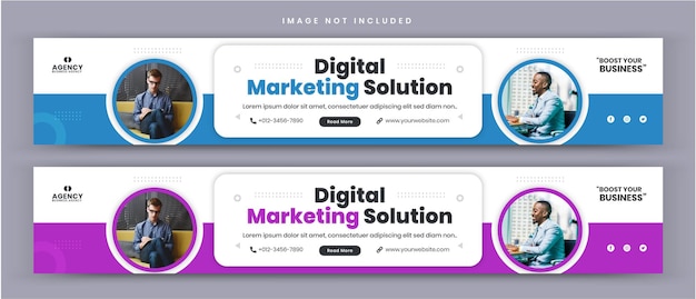 Digital Marketing Solution Agency en zakelijke LinkedIn Cover social media post Banner