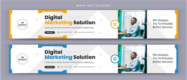 Vector digital marketing solution agency en zakelijke linkedin cover social media post banner