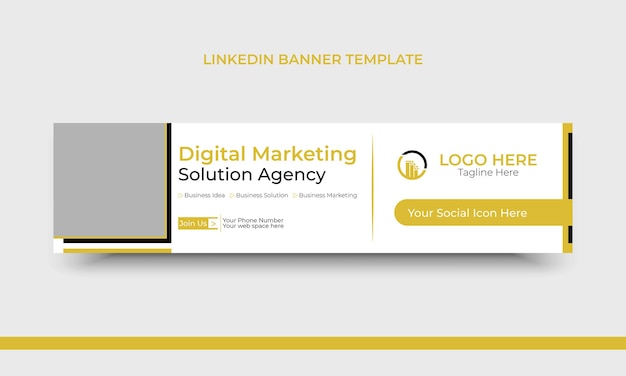 Digital marketing solution agency linkedin banner template