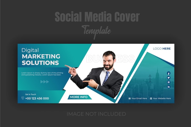 Vector digital marketing solutions agency and business facebook cover template design