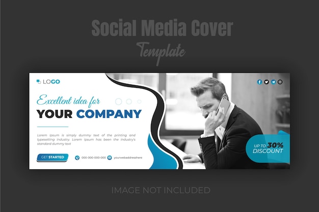 Vector digital marketing solutions agency and business facebook cover template design