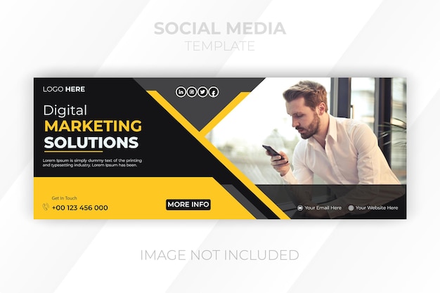 Digital marketing solutions agency and business facebook cover template design