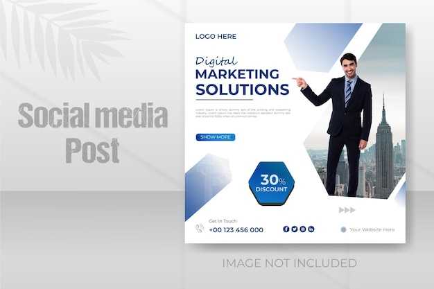 Vector digital marketing solutions and corporate business instragram social media post template banner