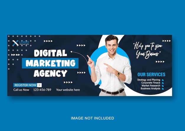 Digital marketing solutions webinar and corporate facebook cover template