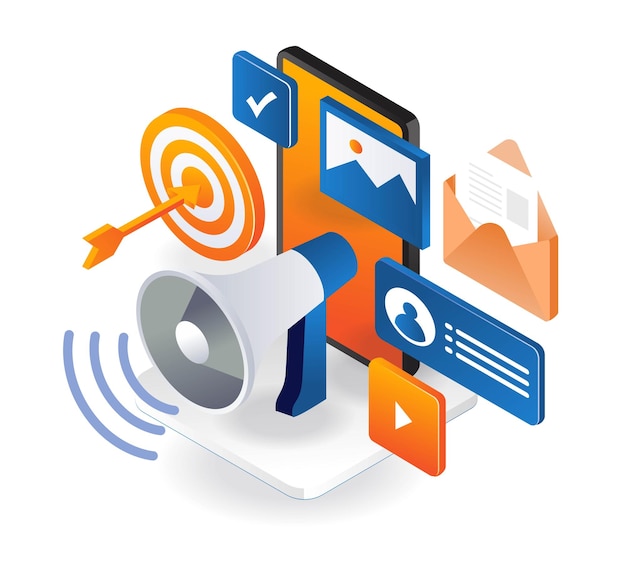 Premium Vector | Digital marketing strategy campaign