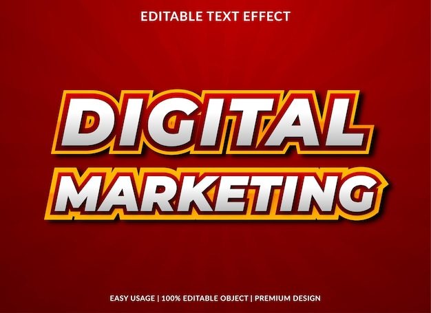 Digital marketing text effect template design with bold style