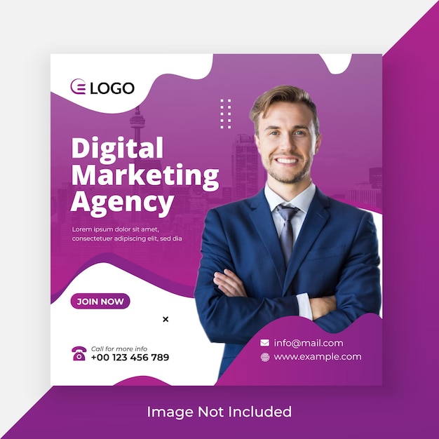 Digital Marketing web banner and corporate social media post template premium vector