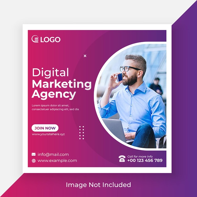 Digital Marketing web banner and corporate social media post template premium vector