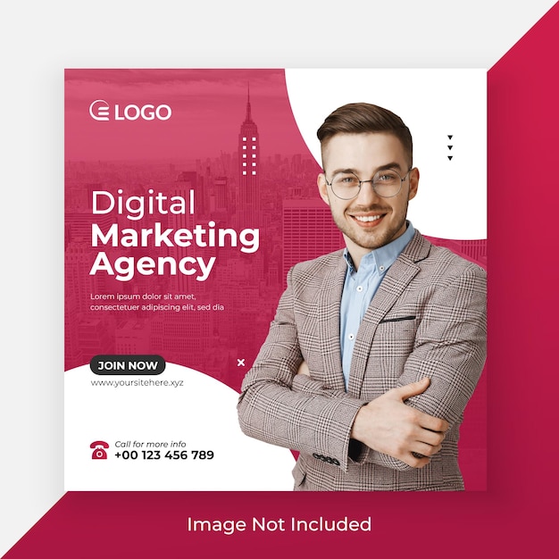 Digital Marketing web banner and corporate social media post template premium vector