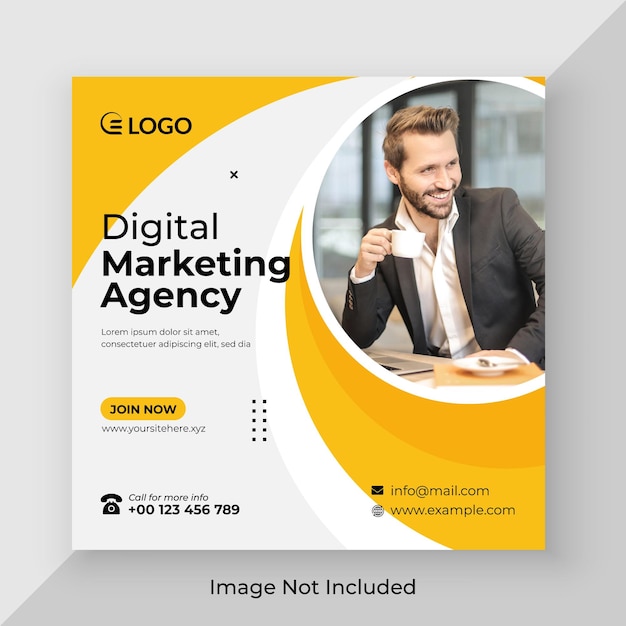 Digital marketing web banner and corporate social media post template premium vector