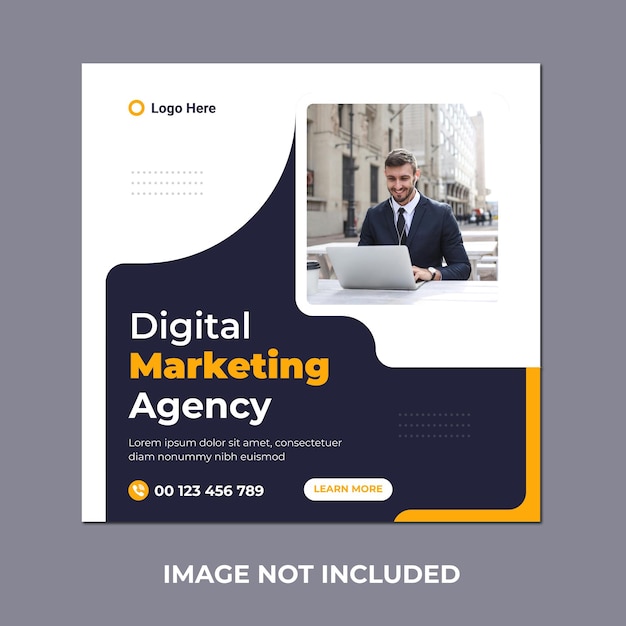 digital marketing web banner and corporate social media post template