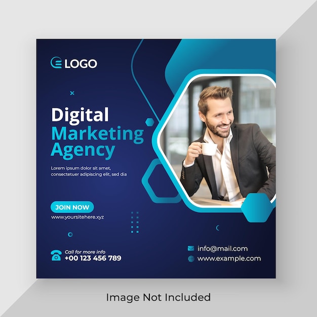 Digital marketing web banner and corporate social media post template