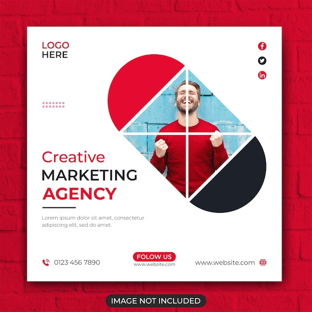 Digital marketing web banner and social media post template