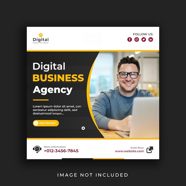 Digital marketing web and instagram social media post banner template