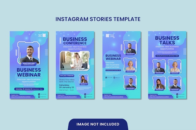 ベクトル デジタル マーケティングのウェビナーと企業の instagram のストーリー テンプレート