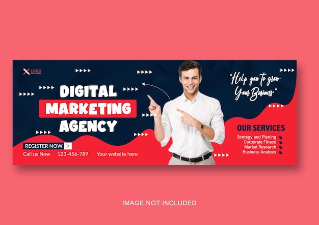 Vector digital marketing webinar and corporate facebook cover template