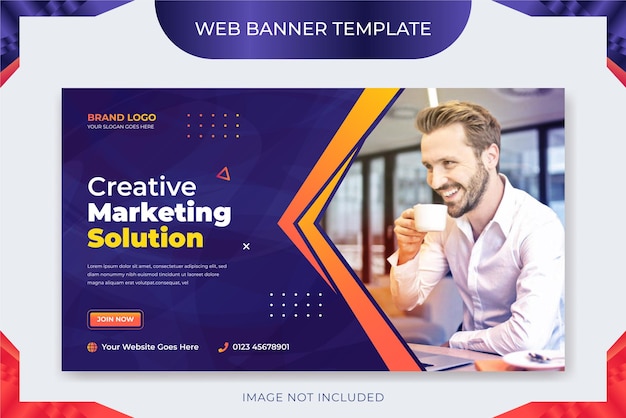 Digital marketing webinar and corporate web banner template