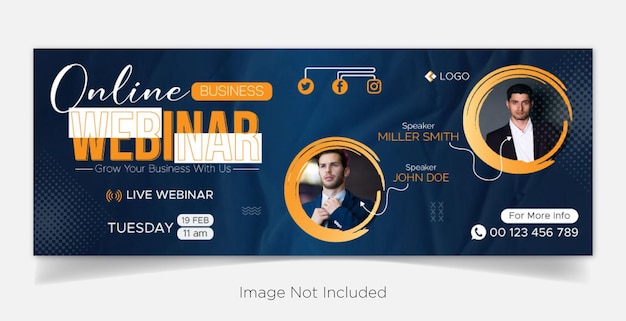 Vector digital marketing webinar and facebook cover design template