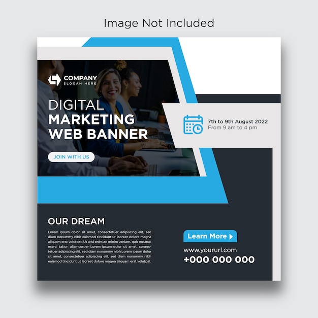 Digital marketing webinar social media post template instagram post template