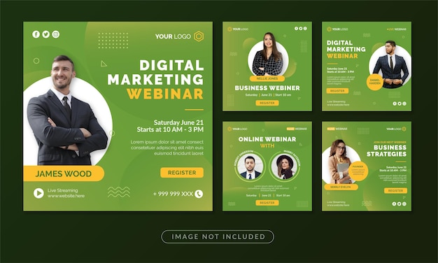 Digital marketing webinar social media post template