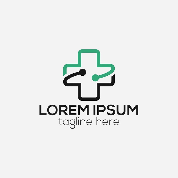 Digital medical healthcare logo design vector template