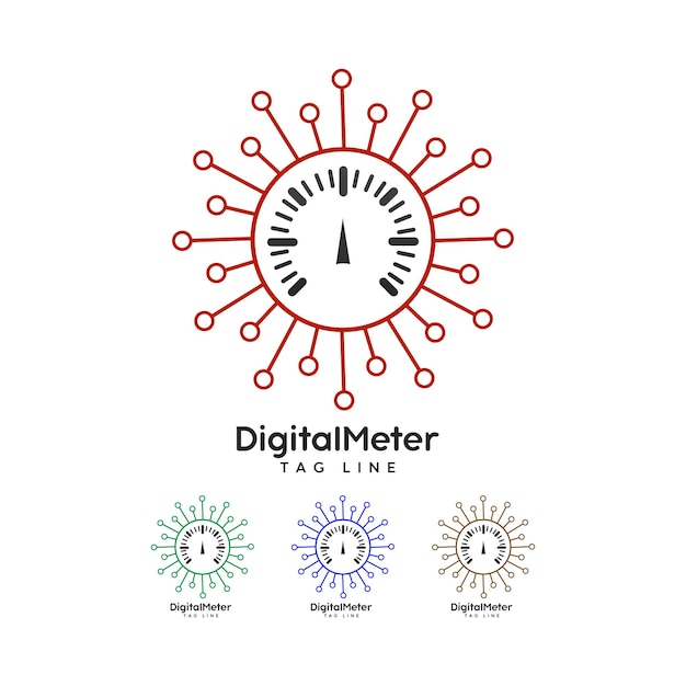 digital meter icon vector sample