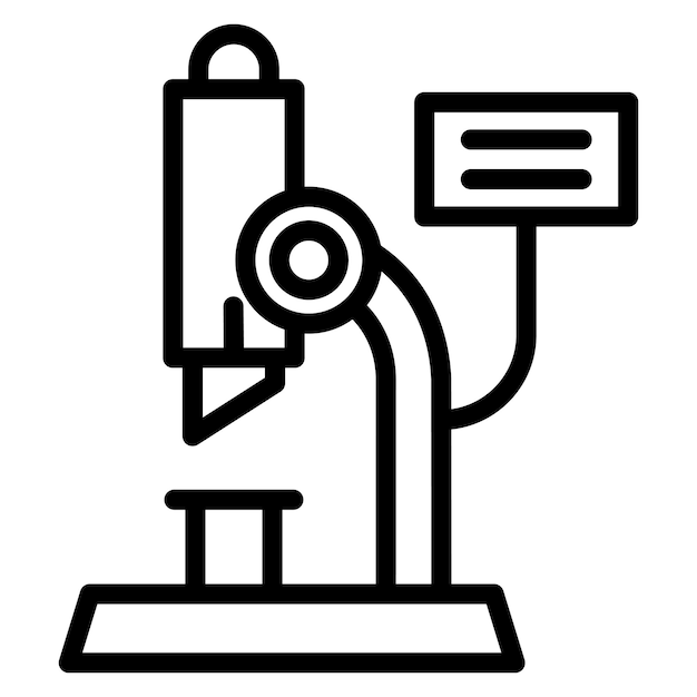 デジタル微鏡のラインイラスト