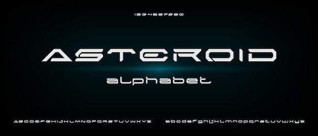 Vector digital modern futuristic alphabet font with urban style template