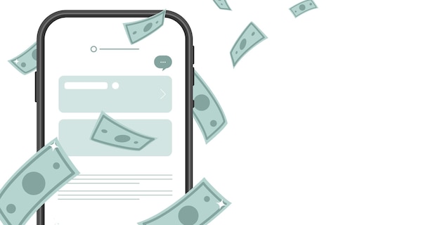 digital money online by mobile banking smartphone pay by money online banking and payment shopping by phone and connected along vector design