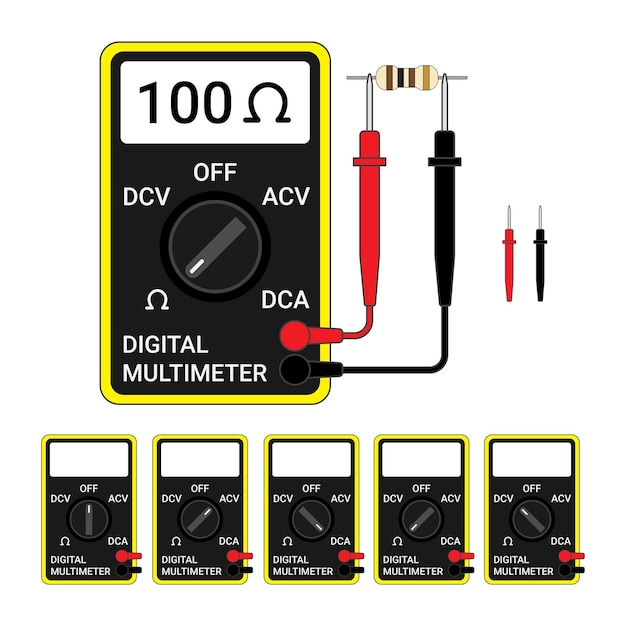 Vector digital multimeter electrical measuring tool physics education science vector